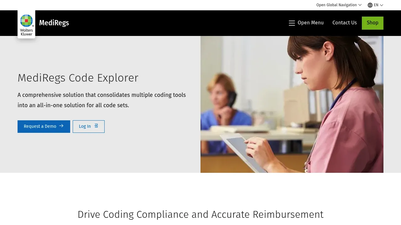 Wolters Kluwer MediRegs Code Explorer screenshot