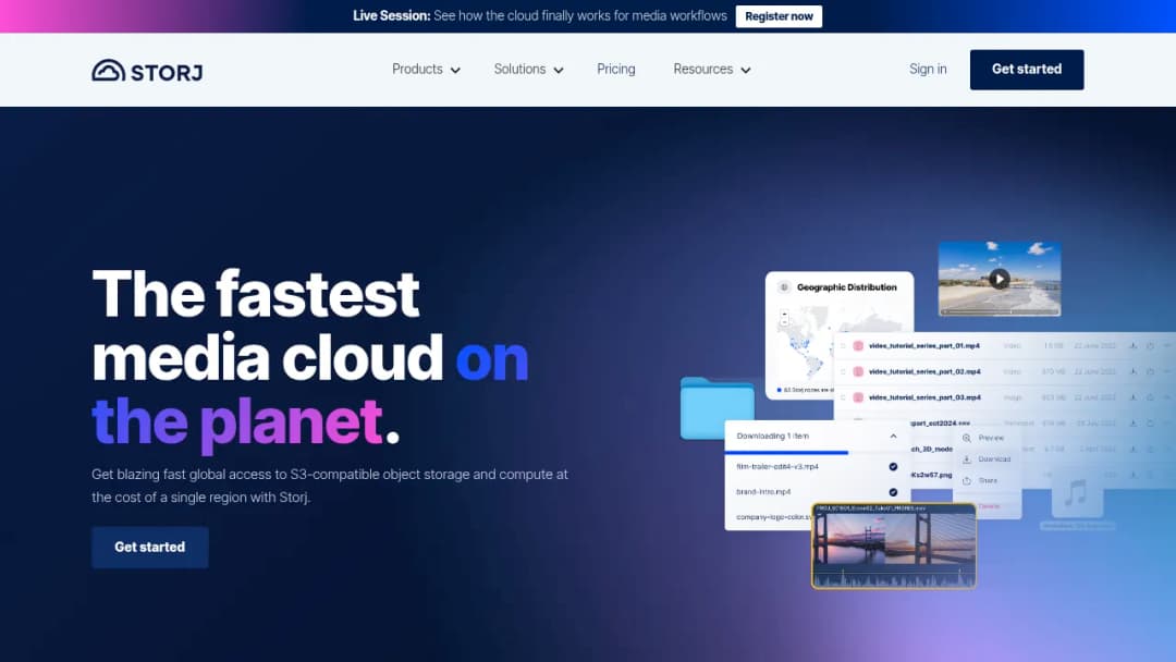 Storj screenshot