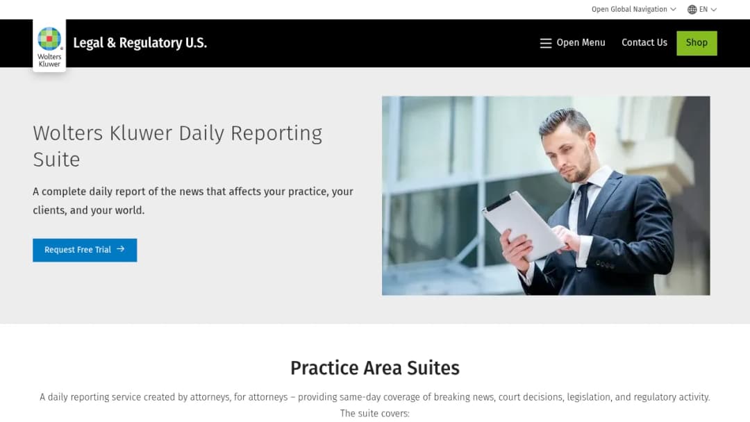 Wolters Kluwer Daily Reporting Suite screenshot