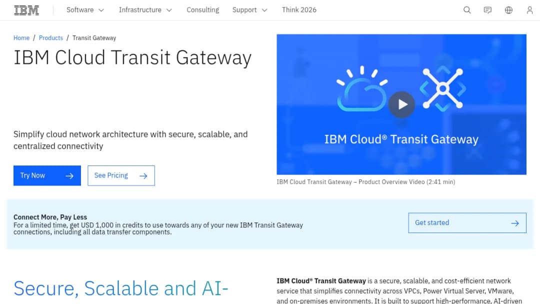 IBM Transit Gateway screenshot