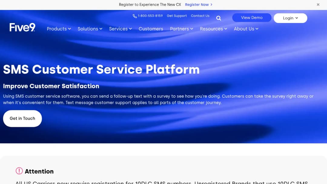 Five9 SMS/Text screenshot