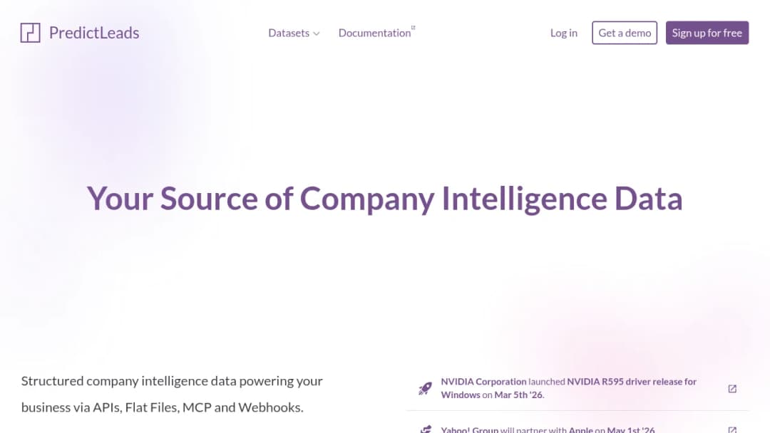 PredictLeads screenshot