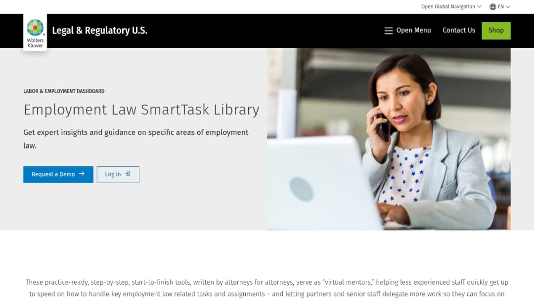 Wolters Kluwer Employment Law SmartTask Library screenshot
