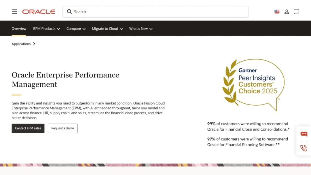 Oracle Enterprise Performance Management screenshot