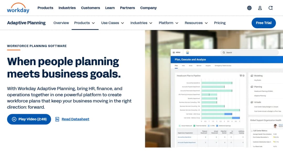 Workday Workforce Planning screenshot