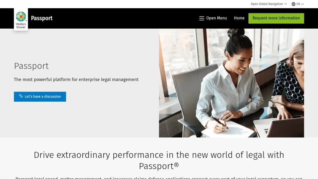 Wolters Kluwer Legal Matter Management | Passport screenshot
