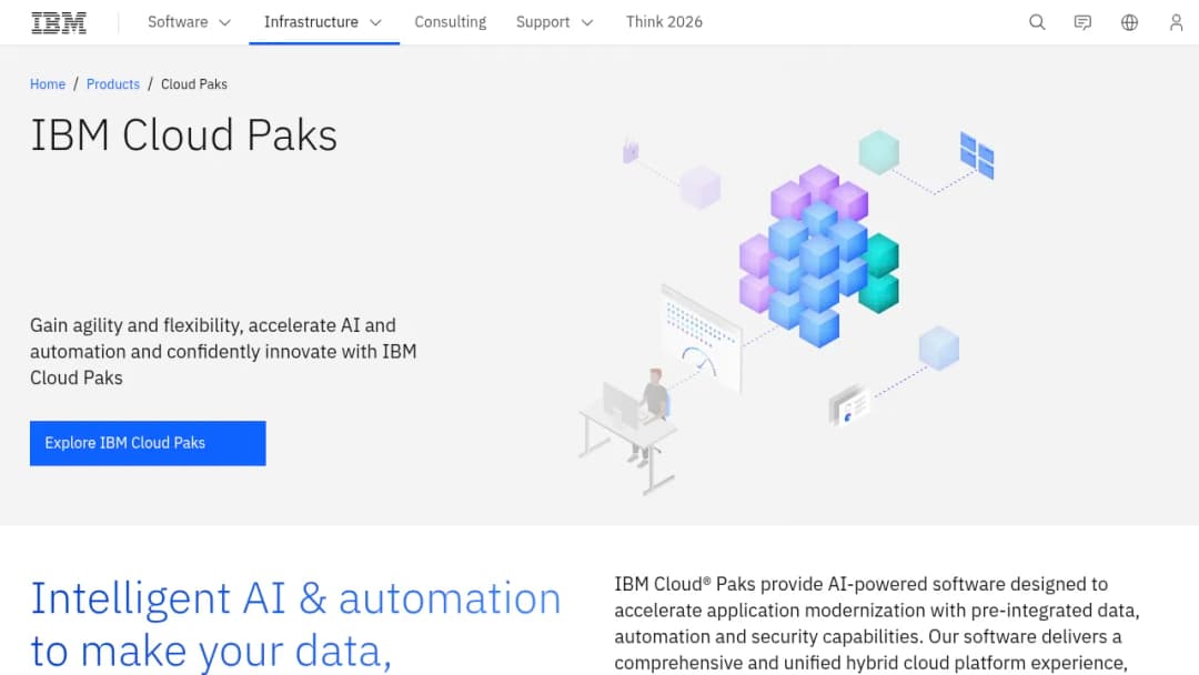 IBM Cloud Paks screenshot