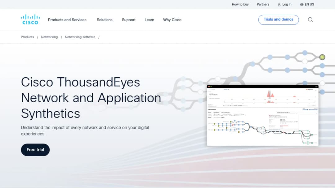 Cisco ThousandEyes Network and Application Synthetics screenshot