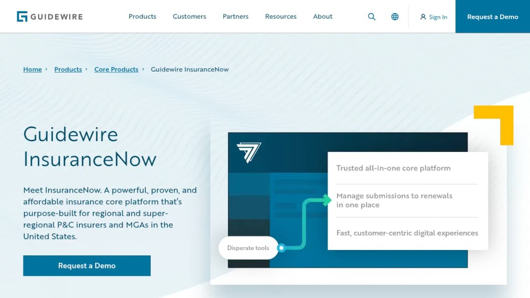 Guidewire InsuranceNow screenshot