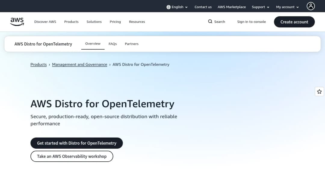 AWS Distro for OpenTelemetry screenshot