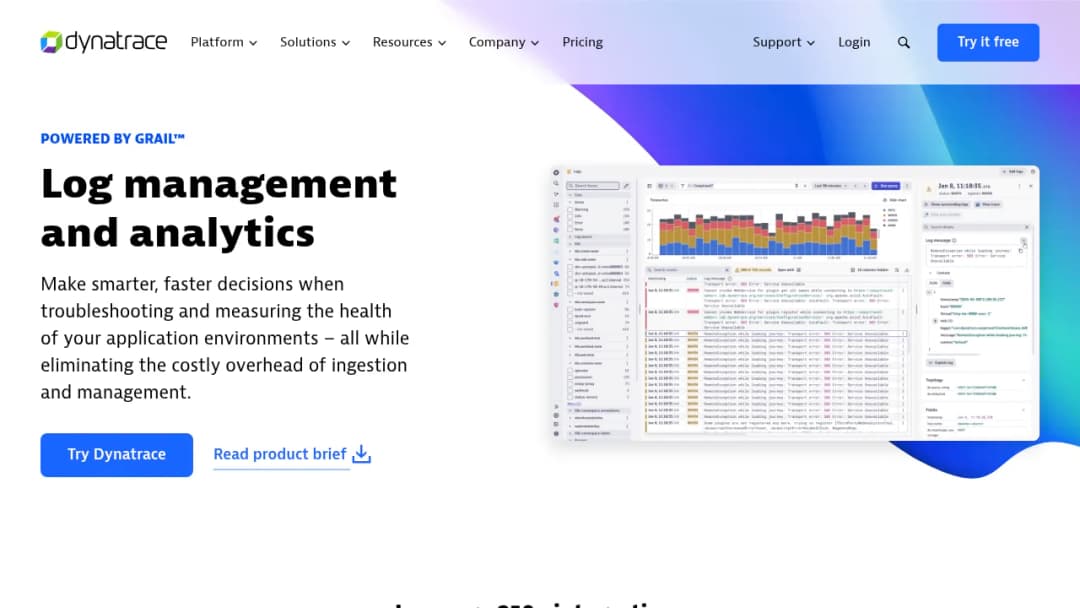 Dynatrace Log Analytics screenshot