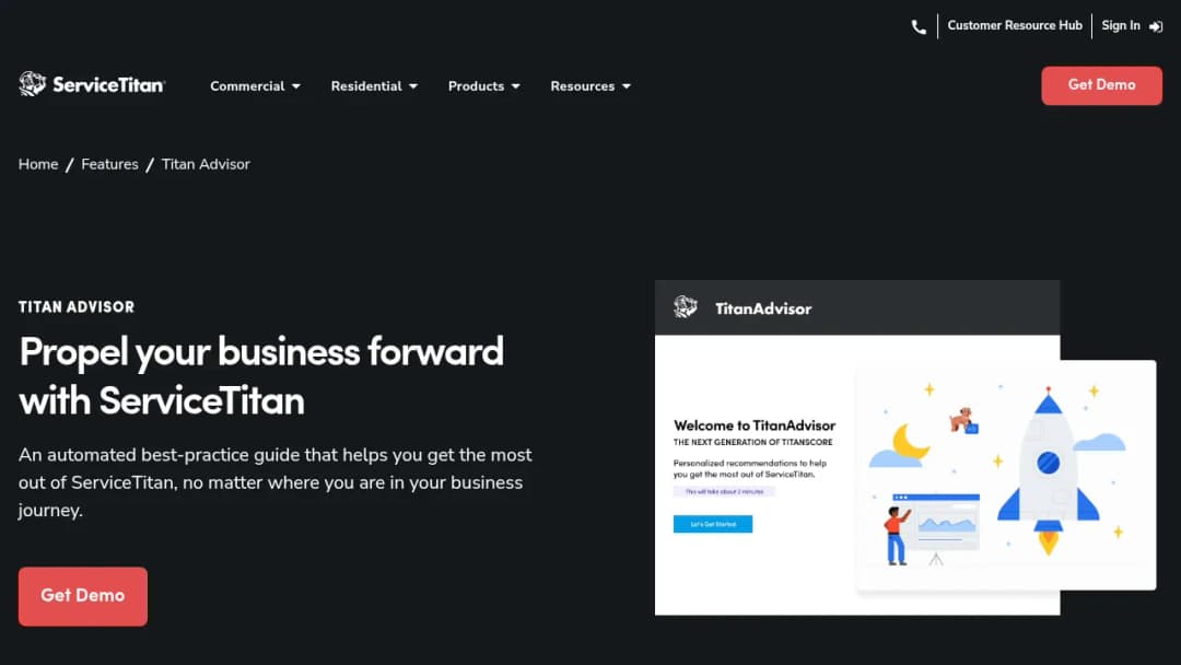 ServiceTitan TitanAdvisor screenshot