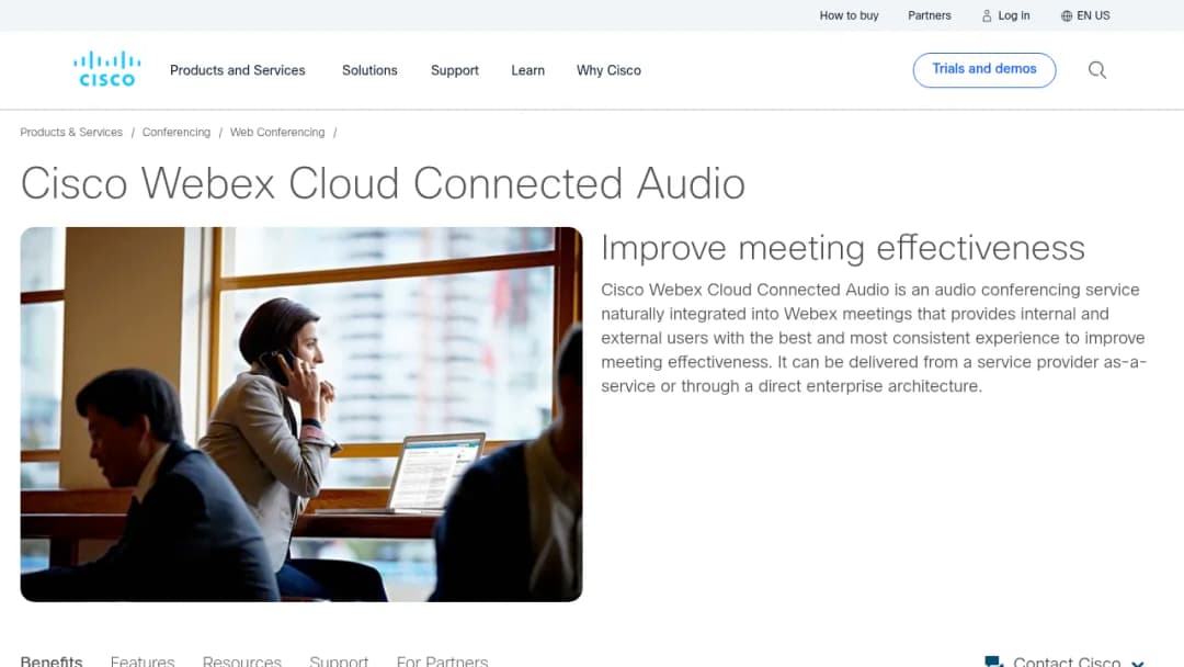 Cisco Webex Cloud Connected Audio screenshot