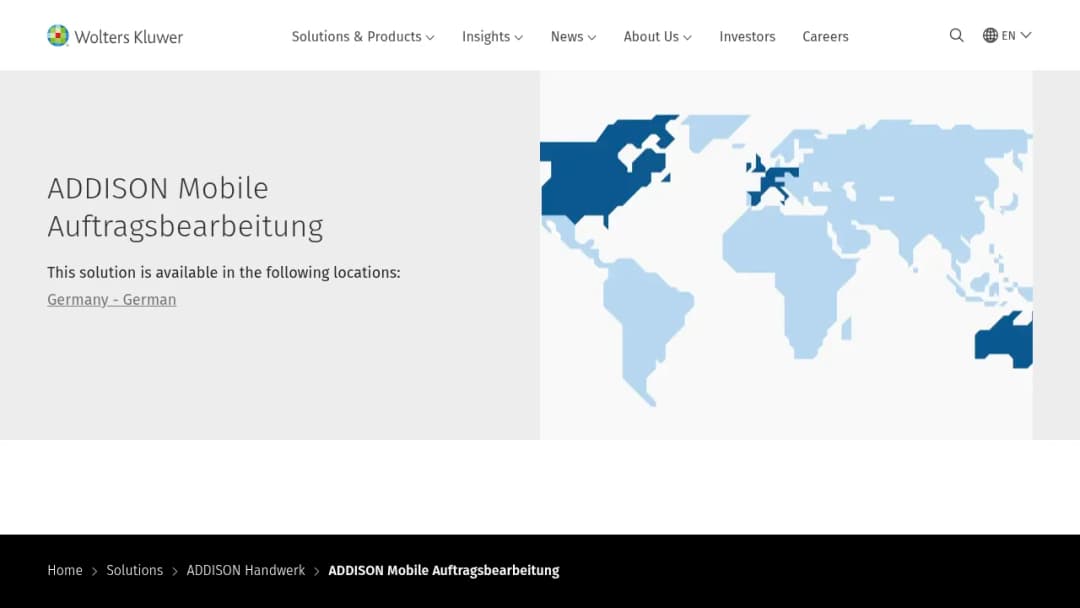 Wolters Kluwer ADDISON Mobile Auftragsbearbeitung screenshot