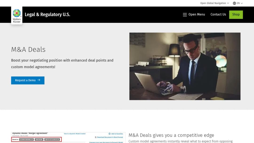 Wolters Kluwer M&A Deals screenshot