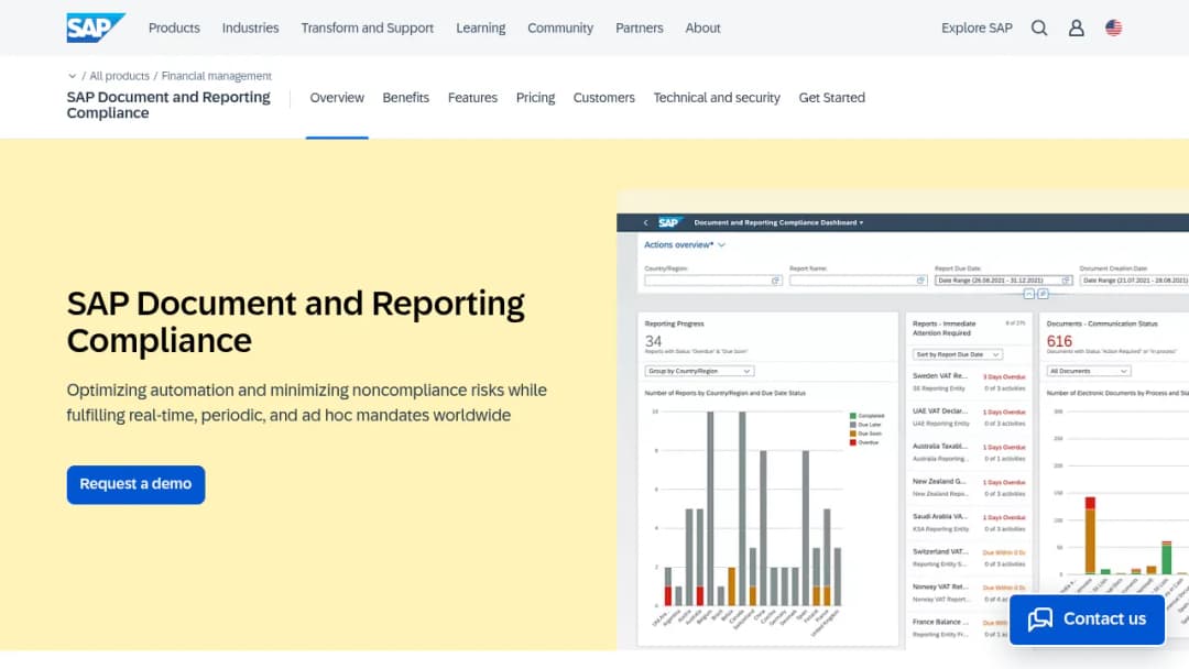SAP Document and Reporting Compliance screenshot