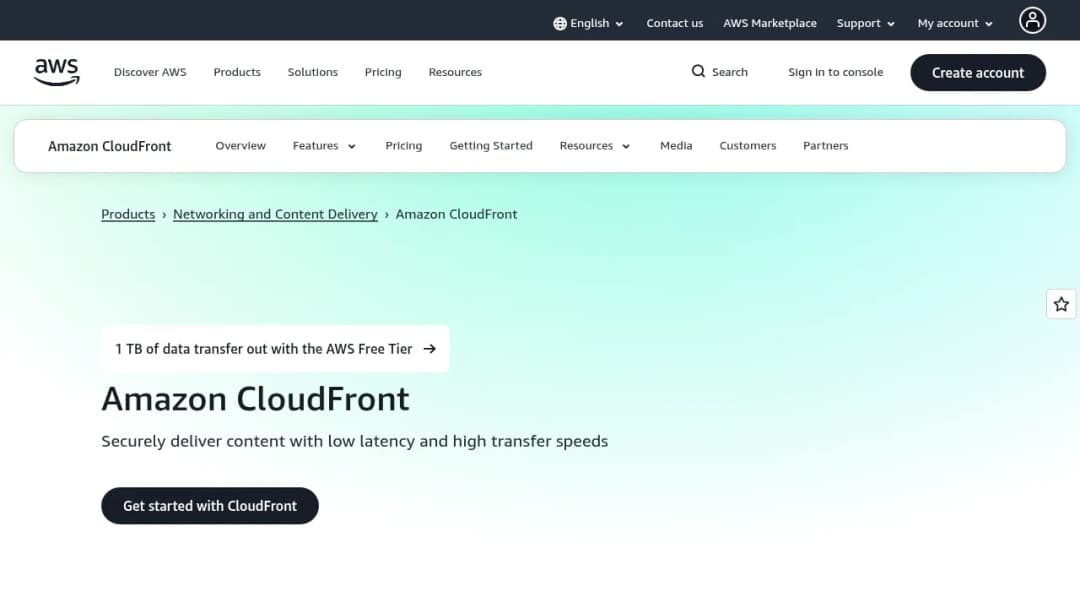 Amazon CloudFront screenshot