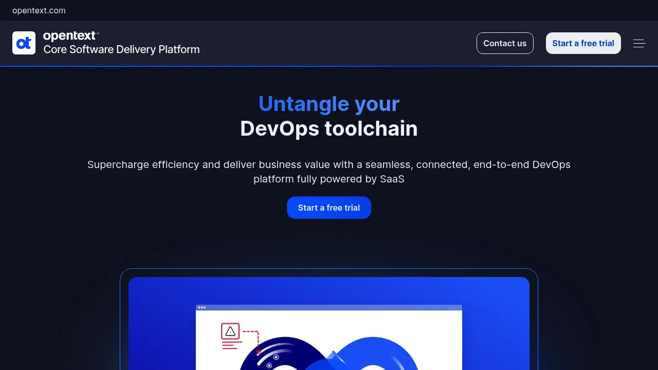 OpenText Core Software Delivery Platform screenshot