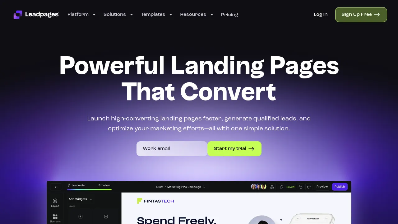 Leadpages screenshot