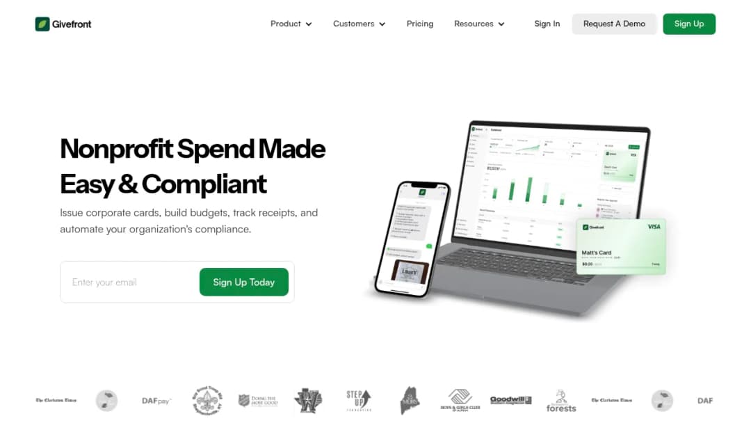 Givefront screenshot
