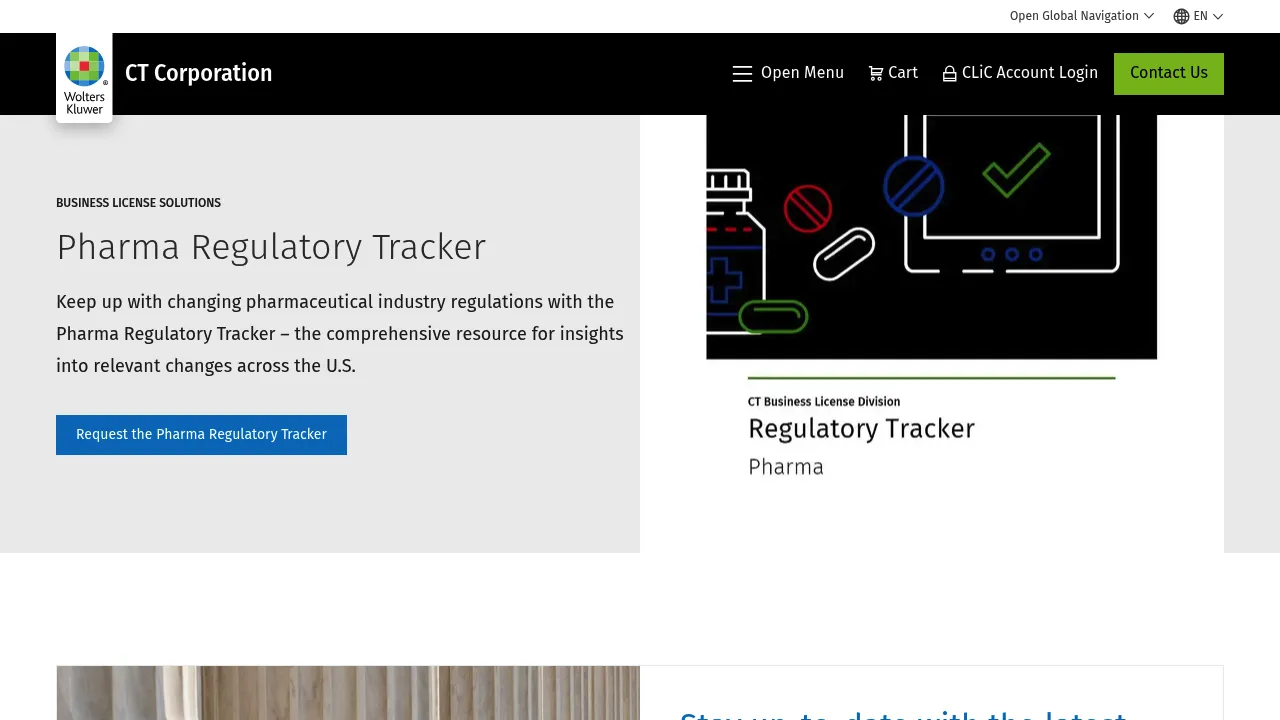 Wolters Kluwer Pharmaceutical Industry Regulatory Tracker screenshot