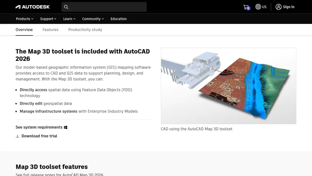 Autodesk AutoCAD Map 3D screenshot