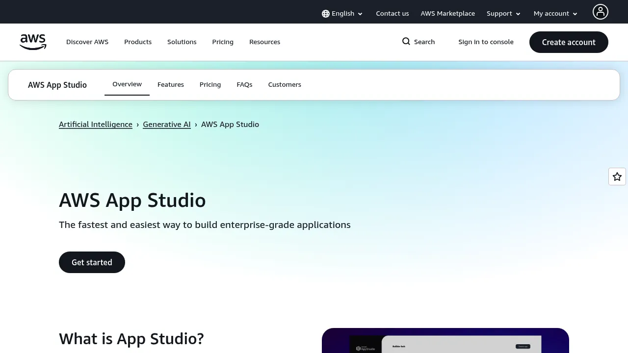 AWS App Studio screenshot