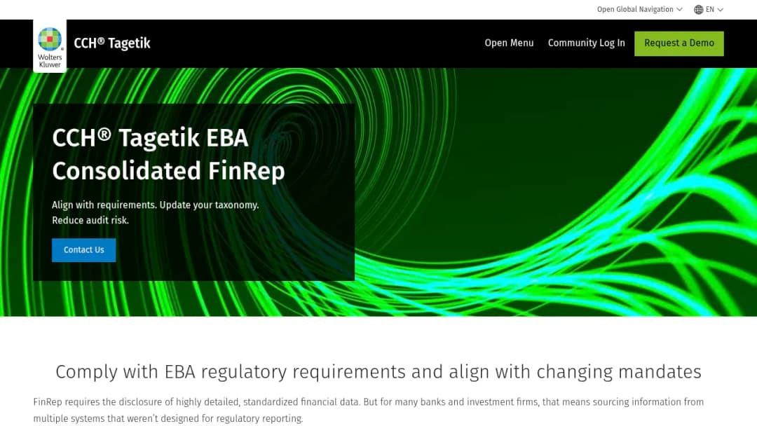 Wolters Kluwer CCH® Tagetik EBA Consolidated FinRep screenshot