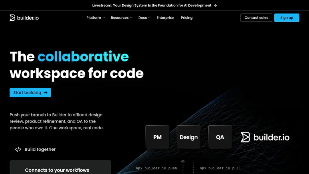 Builder.io screenshot
