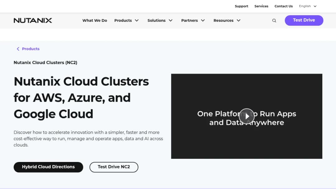 Nutanix Cloud Clusters screenshot