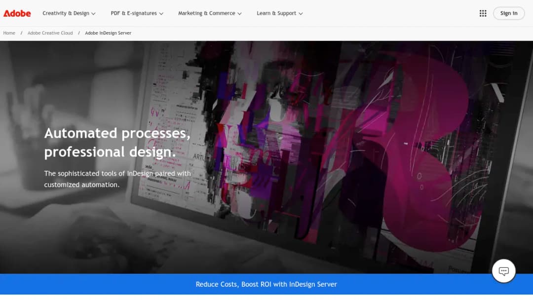 Adobe InDesign Server screenshot