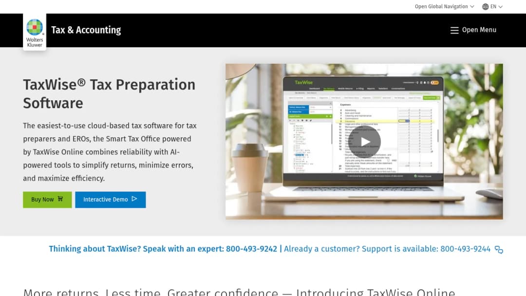 Wolters Kluwer TaxWise® screenshot