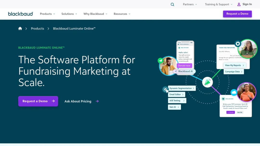 Blackbaud Luminate Online screenshot