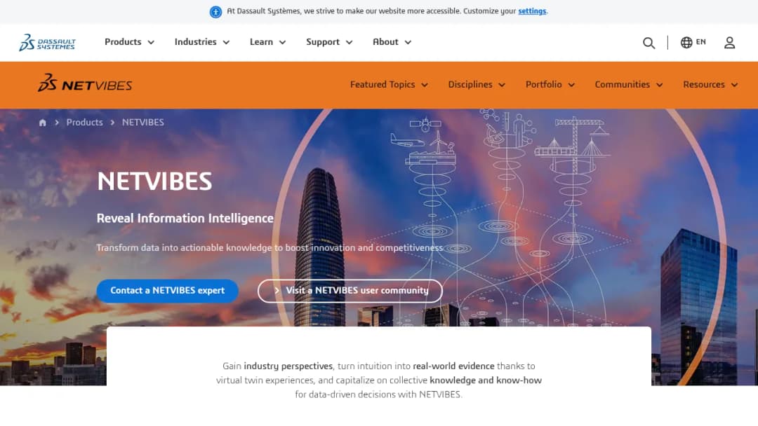 Dassault Systèmes NETVIBES screenshot