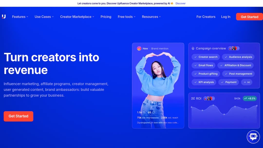 Upfluence screenshot