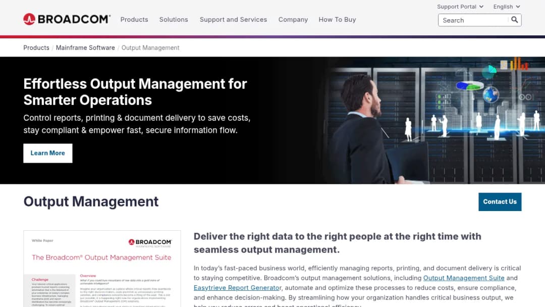Broadcom Mainframe Output Management screenshot