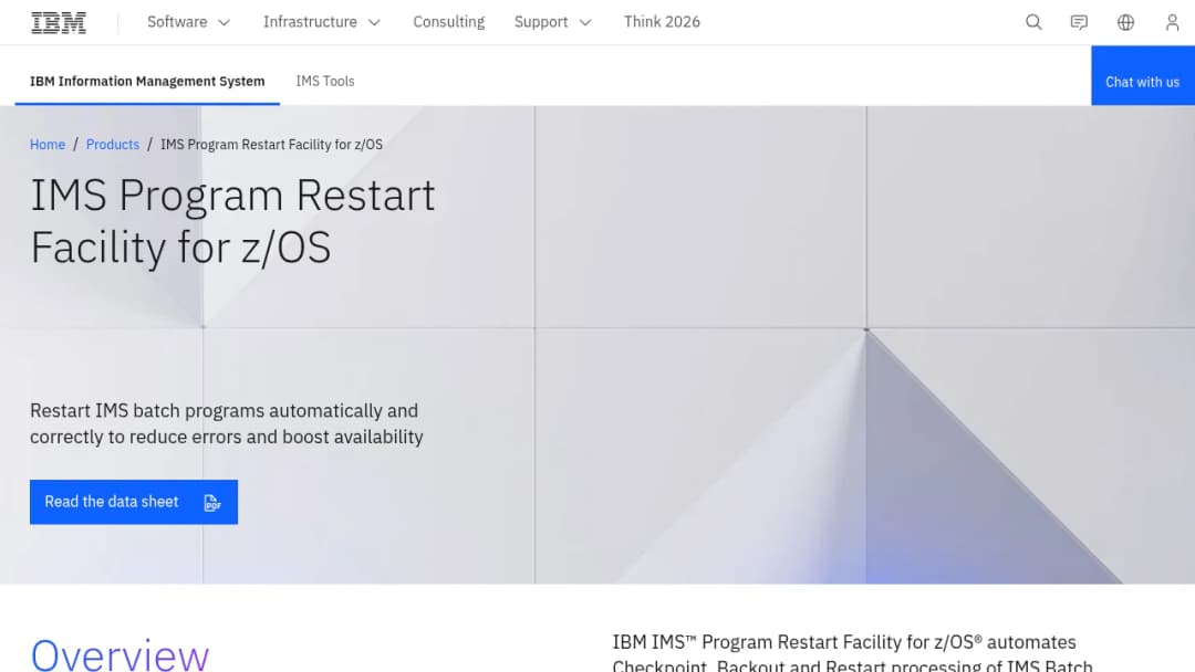 IBM Ims Program Restart Facility for Zos screenshot