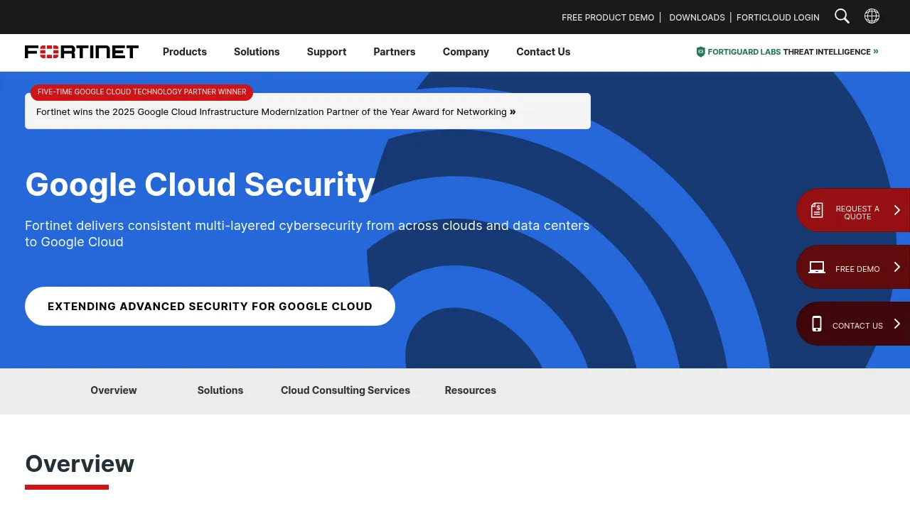 Fortinet Google screenshot