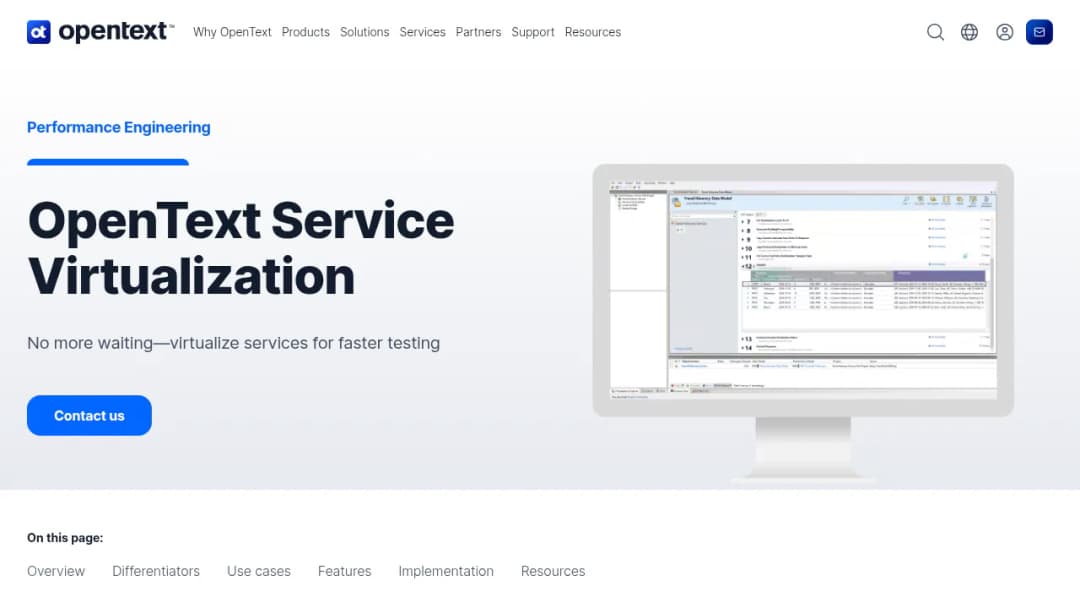 OpenText Service Virtualization screenshot