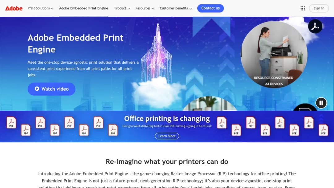 Adobe Embedded Print Engine screenshot