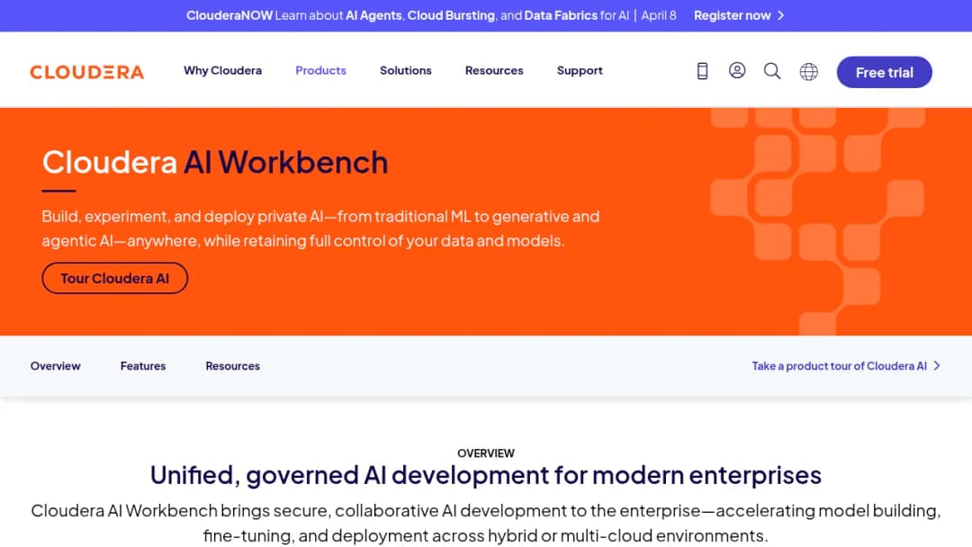 Cloudera AI Workbench screenshot