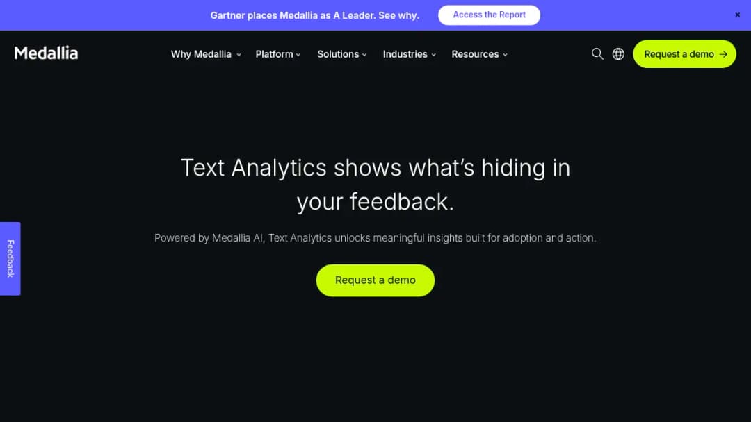 Medallia Text Analytics screenshot