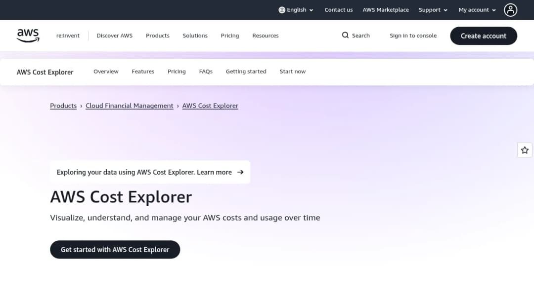 AWS Cost Explorer screenshot
