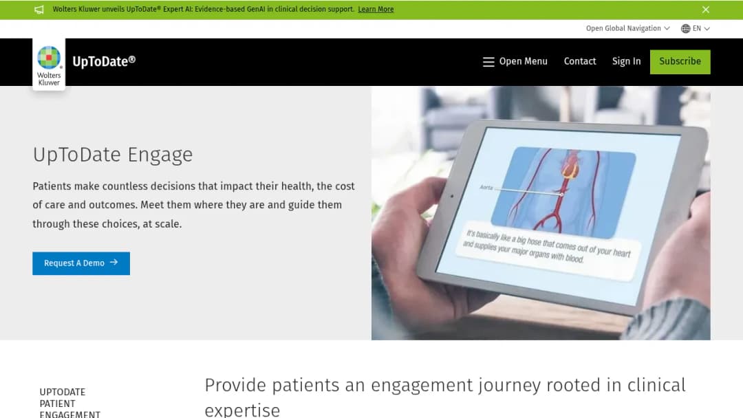 Wolters Kluwer UpToDate® Engage screenshot