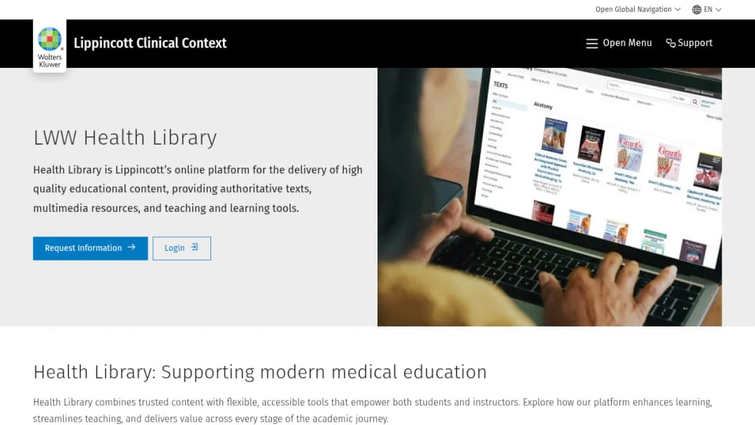 Wolters Kluwer LWW Health Library screenshot