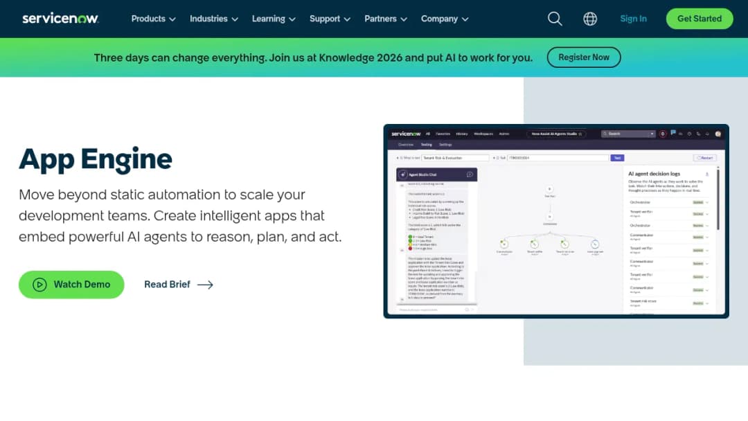 ServiceNow App Engine screenshot