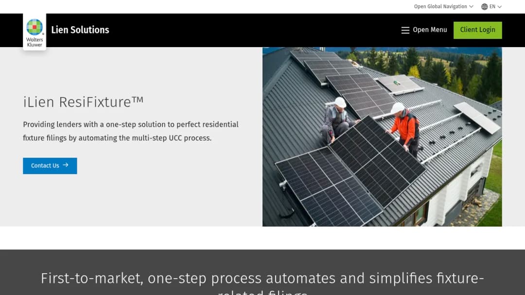 Wolters Kluwer iLien ResiFixture screenshot