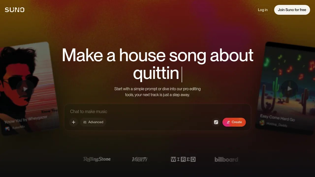 Suno screenshot