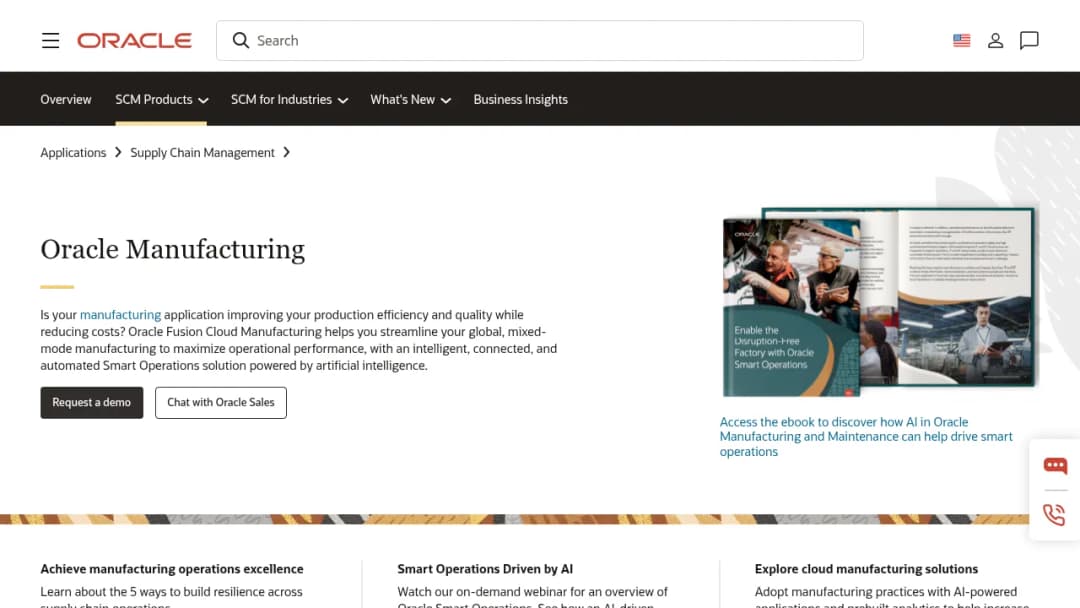 Oracle Manufacturing screenshot