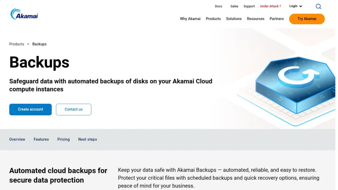 Akamai Backups screenshot